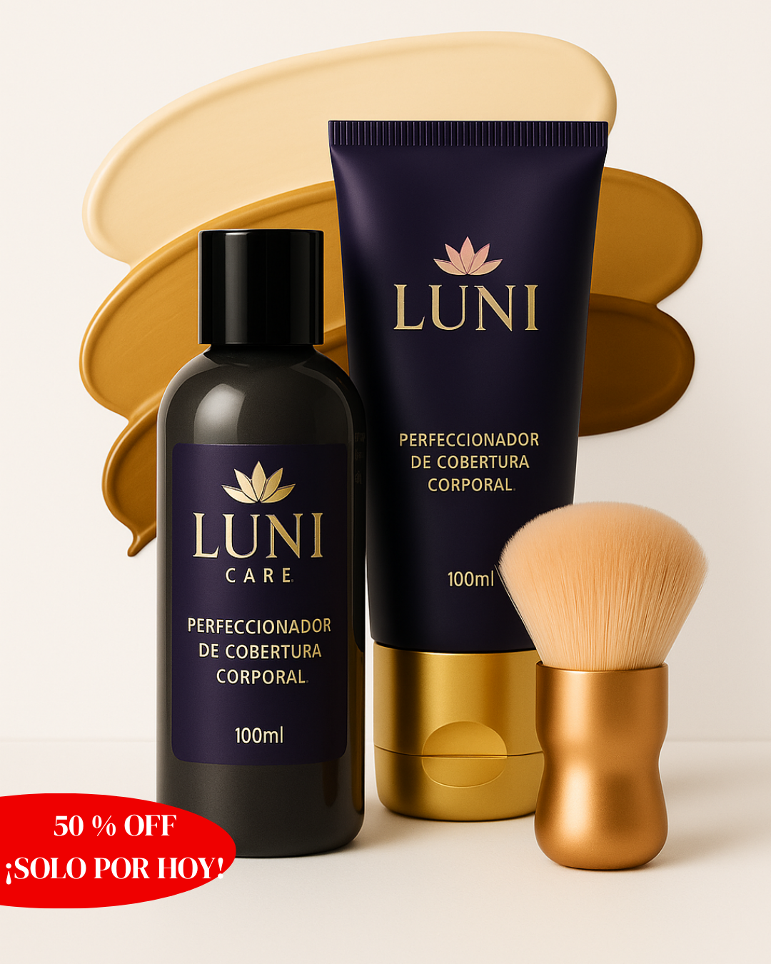 [2x1 LUNI] MAQUILLAJE EFECTO SEGUNDA PIEL + BROCHA ¡DE REGALO!